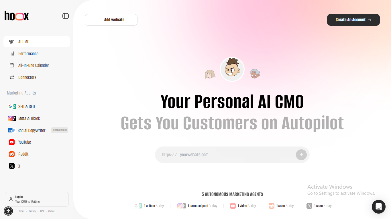Hoox — Autonomous AI CMO
